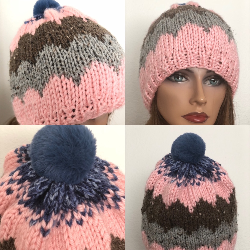 Hand Knits 2 Love Beanie Hat Cap Designer Winter